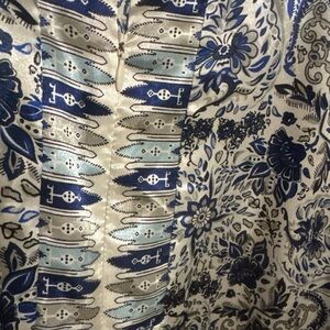 Jones New York Blue and White Floral Silky dress EUC